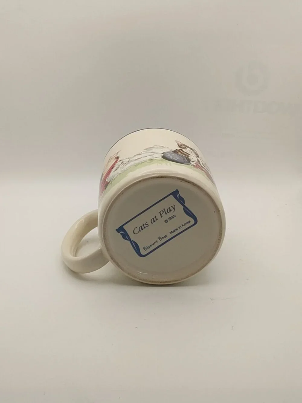 Vintage 1989 Potpourri Press Cats At Play Ceramic Coffee Mug With Kittens Design